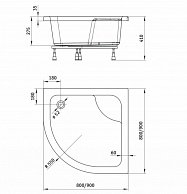 Душевой поддон Deante Deep 80x80 KTD 042B белый