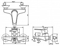 Смеситель для ванны   Bravat LINE F65299C-1