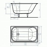 Ванна чугунная Универсал Каприз 120*70