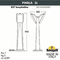 Садовый светильник-столбик Fumagalli Germana 2N1.613.020.WYF1R