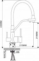 Смеситель для кухни Maxonor PURE LIFE с подключ фильтра пит воды серый MN4460-5